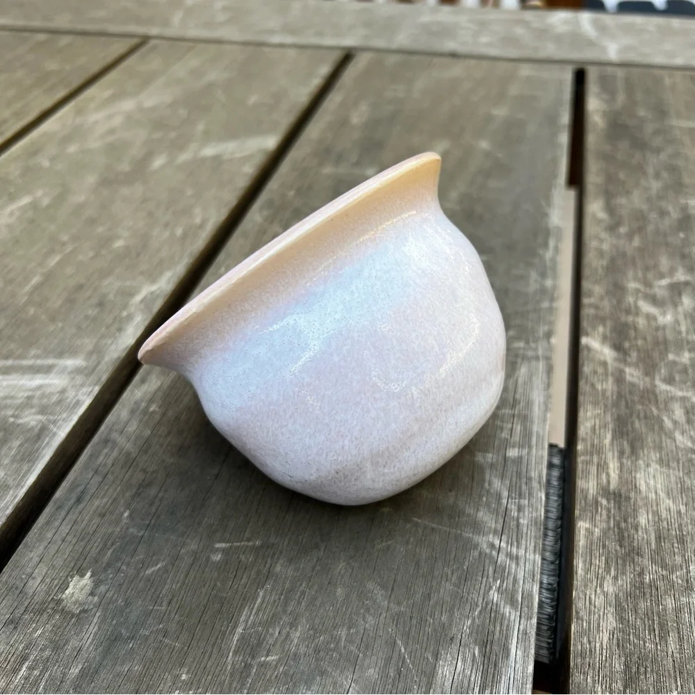 Studio Pottery Handmade Ceramic Glazed Sea Salt Cellar Dispenser Artist Signed